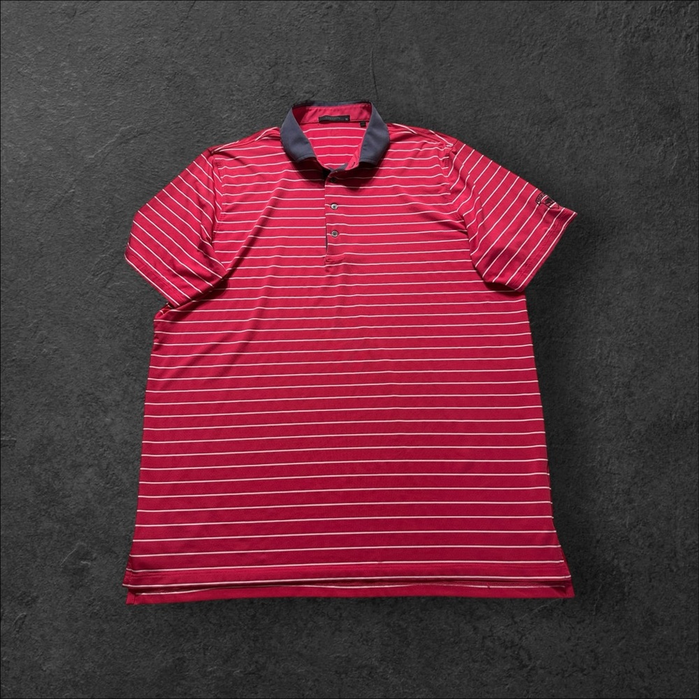 Greyson Golf Polo Shirt Mens XL Hot Pink Striped Short Sleeve